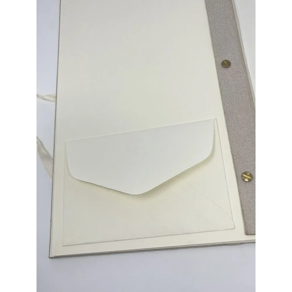 Pottery Barn Photo Picture Memory Book Album Linen Beige  Scrapbook 8.5x14.5”
